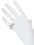 Blue Gem Turquoise Halo Ring View 2