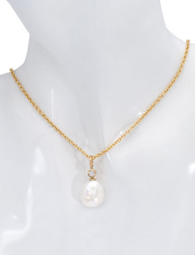 Pearl and Moonstone Puff Pendant