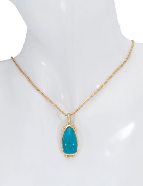Beaded Chrysocolla Buoy Pendant