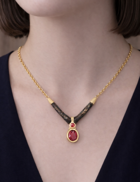 Rhodonite Wishbone Necklace