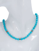Turquoise and Diamond Rondelle Necklace View 2