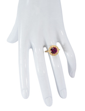 Garnet Lily Cup Ring