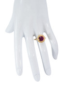 Garnet Lily Cup Ring View 2