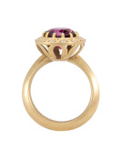 Garnet Lily Cup Ring View 1