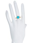 Round Blue Gem Turquoise Ring View 1