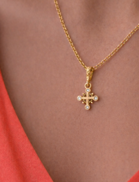 White Diamond Silvio's Cross Pendant