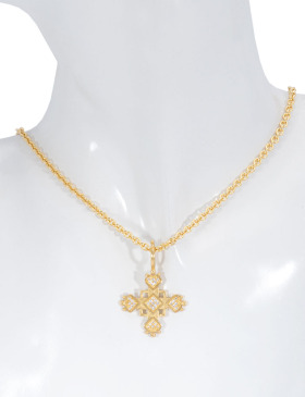 Pierced Cross Pendant with Diamonds