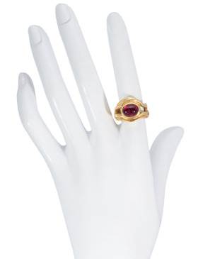 Pink Tourmaline Split Ripple Ring