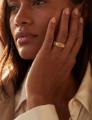 Cognac and White Diamond Guinevere Band View 2