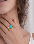 Candelario Turquoise Signet Ring View 2